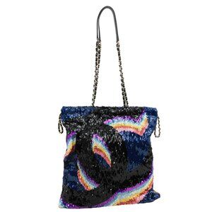 Chanel  2021 Sequin Drawstring Tote Bag Multicolor